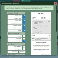 Customise receipt for POS printer